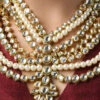 White Kundan N Beads Designer Necklace Set Party Wear
