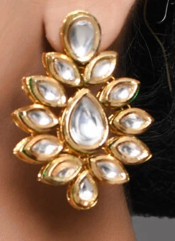 White Kundan Necklace Set Party Wear