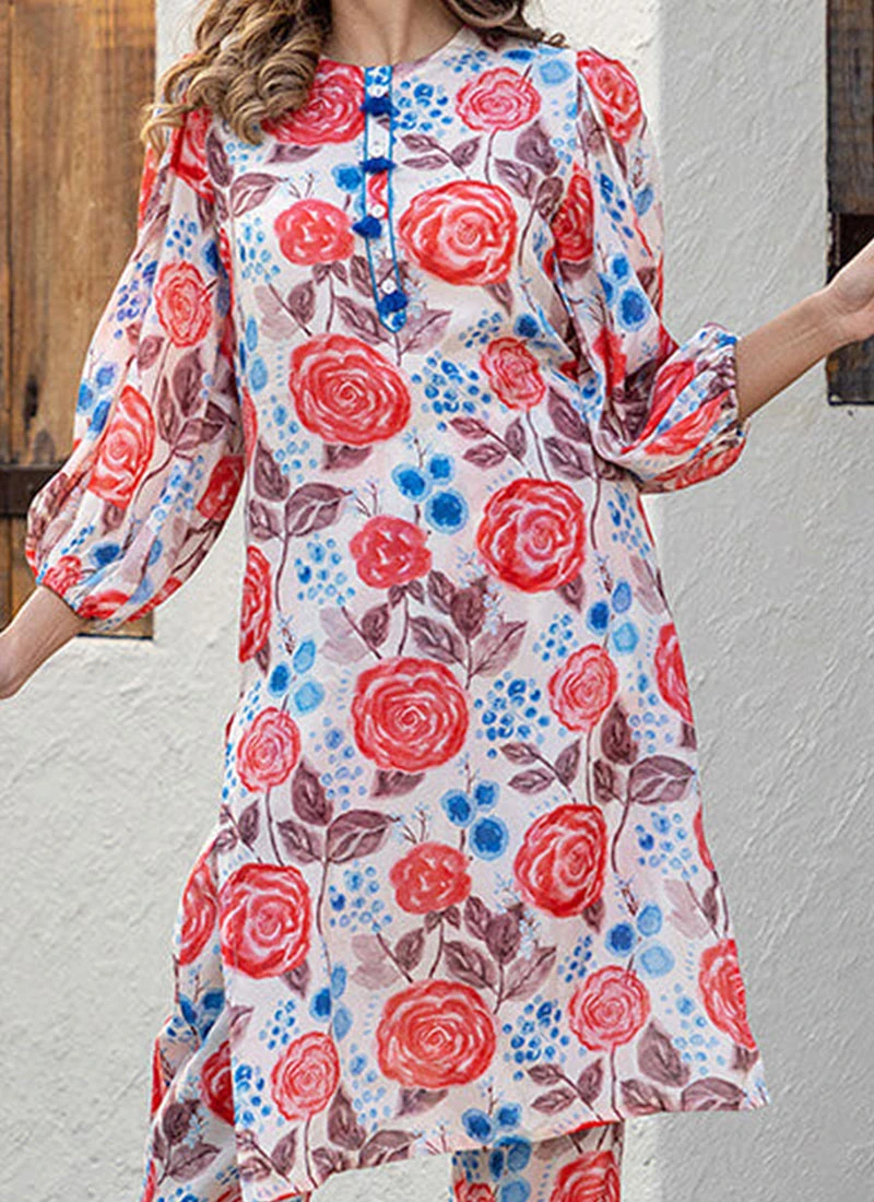 White Muslin Printed Kurta Straight Pant Set After Six Wear 1 White Muslin Printed Kurta Straight Pant Set After Six Wear