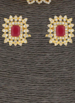 White N Maroon Designer Choker Set Party Wear