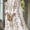 White Net Embroidered Anarkali Suit Party Wear