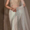 White Net Hand Work Saree Festive Wear