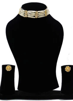 White Sleek Choker Party Wear -C Bazaar Shop white sleek choker jyddrj105122h b