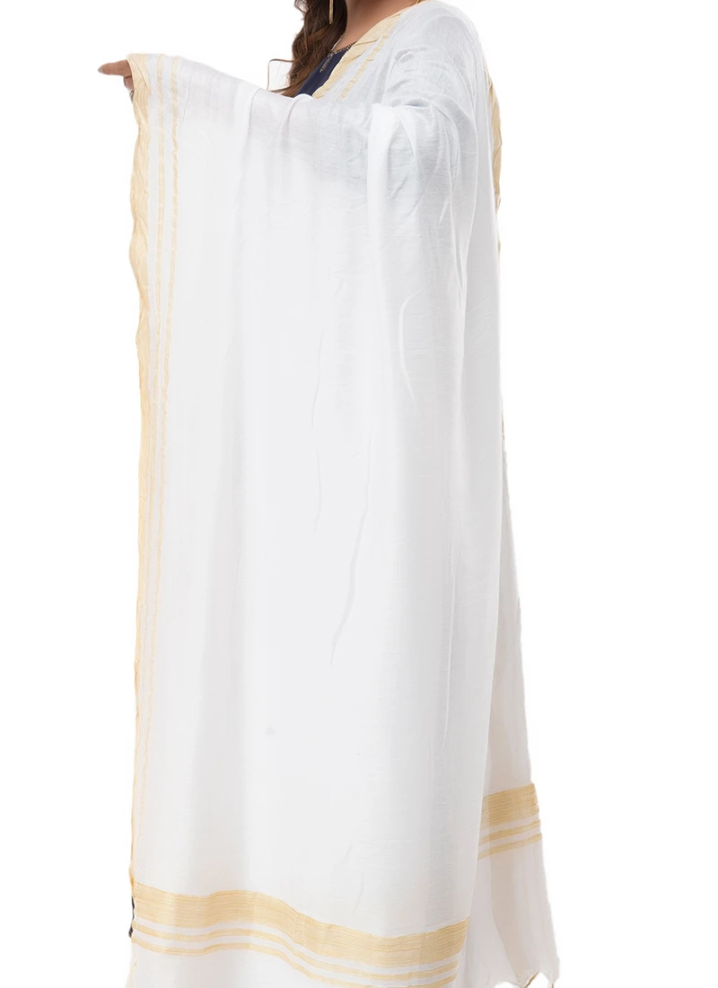 White Slub Cotton Dupatta Festive Wear 1 White Slub Cotton Dupatta Festive Wear