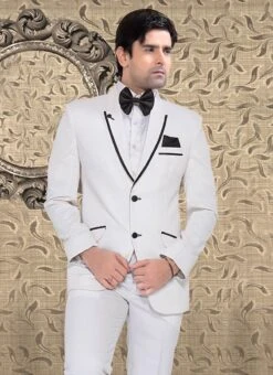 White Terry Rayon Suit -C Bazaar Shop white terry rayon suit sumdc3042 b