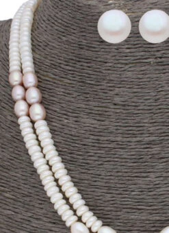 White Two Layered Necklace Set Party Wear