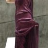 Wine Lycra Sequins Saree Party Wear
