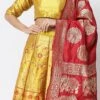 Yellow Art Silk Jacquard A Line Lehenga Festive Wear