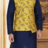 Yellow Brocade Nehru Jacket