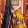 Yellow Cotton Embroidery With Mirror Work Chaniya Choli Festive Wear