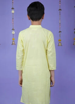 Yellow Cotton Solid Stitched Kurta Pyjama Festive Wear 5 Yellow Cotton Solid Stitched Kurta Pyjama Festive Wear -C Bazaar Shop yellow cotton solid stitched kurta pyjama kdbntcs48 b