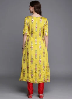 Yellow Embroidered Chinon Kurta Set Festive Wear 10 Yellow Embroidered Chinon Kurta Set Festive Wear -C Bazaar Shop yellow embroidered chinon kurta set KSBS01911716 b