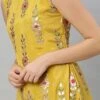 Yellow Embroidered Fabric Kurta Straight Pant Set Festive Wear