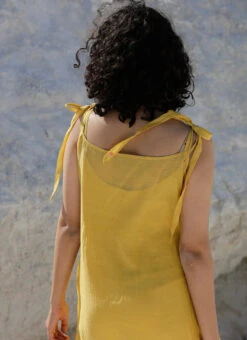 Yellow Embroidery Silk Dress Party Wear -C Bazaar Shop yellow embroidery silk dress drsbadjadrm04 b