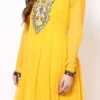 Yellow Georgette Asymmetrical Anarkali Suit