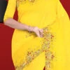 Yellow Georgette Designer Saree Festive Wear