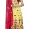 Yellow Georgette Thread Mirror Work Anarkali Suit Party Wear