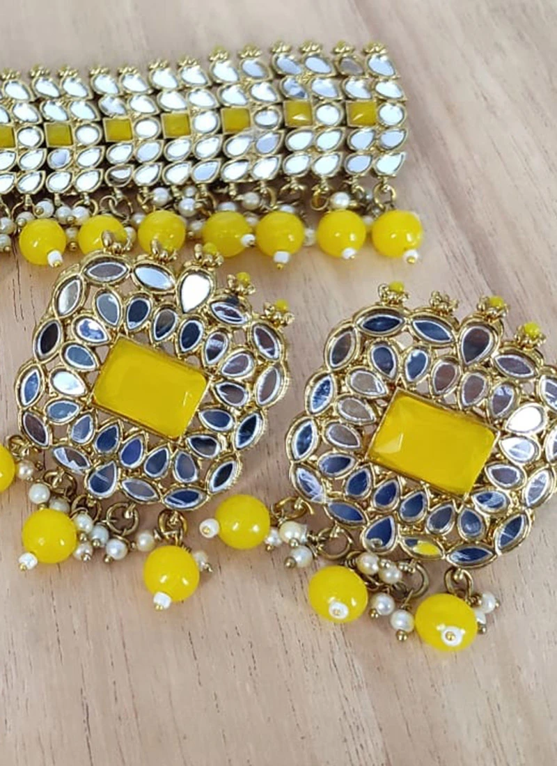 Yellow Necklace Set Party Wear 1 Yellow Necklace Set Party Wear