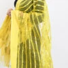 Yellow Organza Cotton Mirror Embroidery Dupatta Work Wear