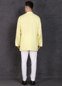 Yellow Viscose Cotton Kurta -C Bazaar Shop yellow viscose cotton kurta kusifh990034 b