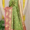 Zari Weaving Green Color Patola Silk Saree Festive Wear